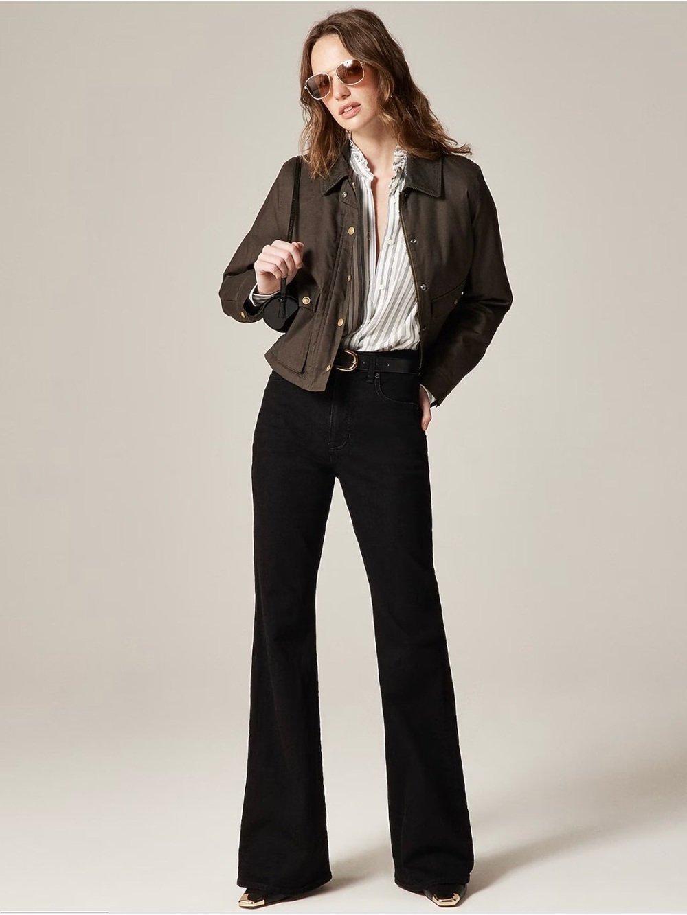 J. Crew Black High-Rise Flare Jeans